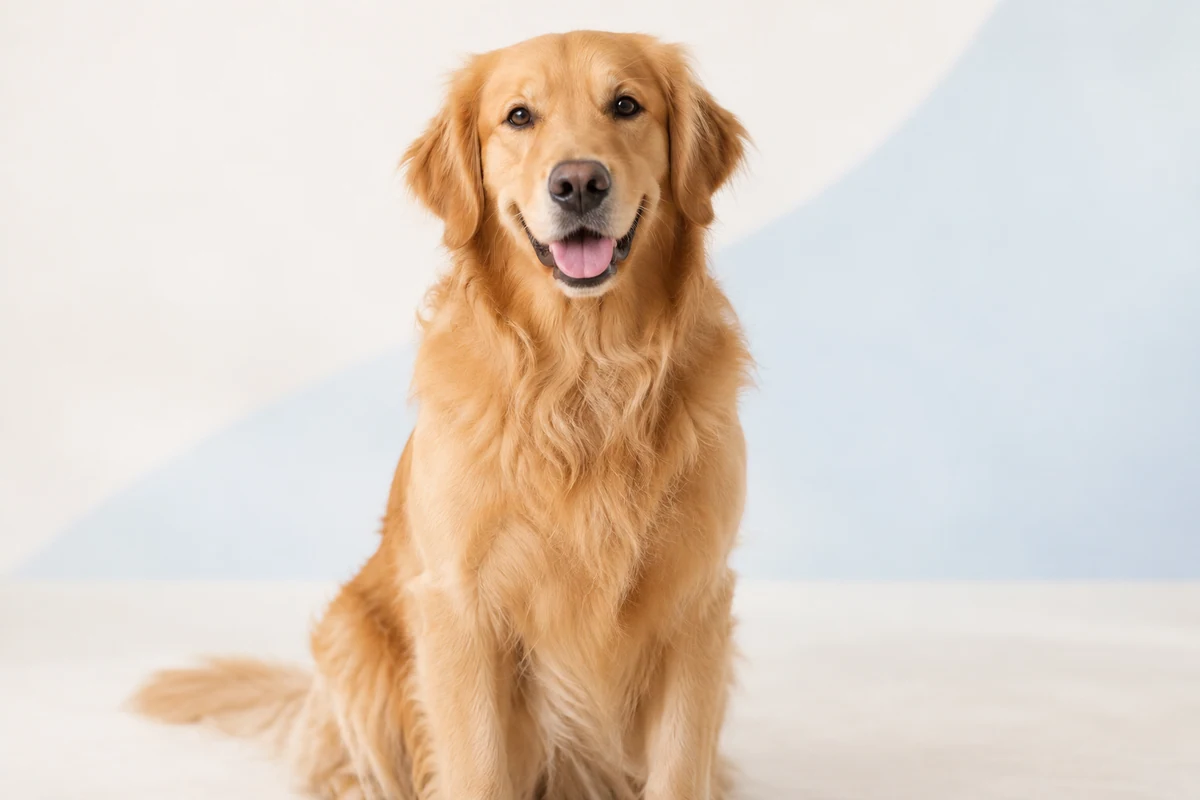 A friendly golden retriever